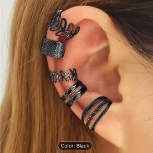 Golden leaf 5 pieces cutout ear clips one ear